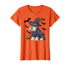Witch Schnauzer Dog Halloween Outfits Schnauzer Dog Scary Pumpkin Bat Witch Schnauzer Halloween T-Shirt - Orange