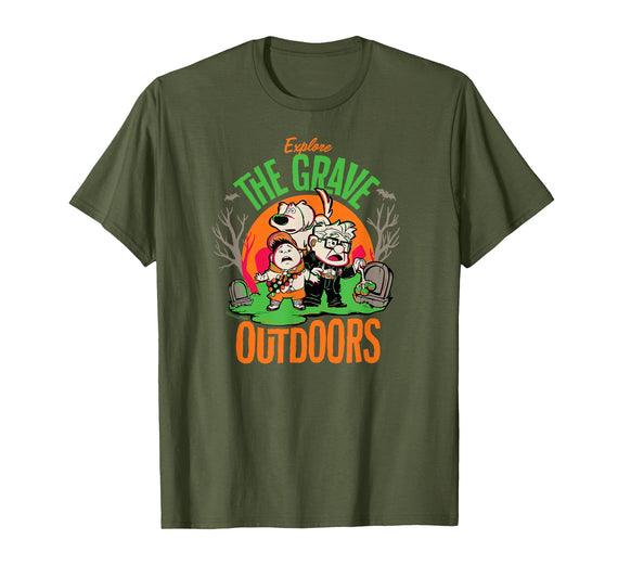 Disney Pixar Disney and Pixar’s Up Explore the Grave Outdoors Halloween T-Shirt - Olive Green