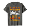 Cow A Pig And A Chicken gift idea A Cow A Pig and A Chicken Walk Into A BBQ The End Barbecue T-Shirt - Asphalt Grey