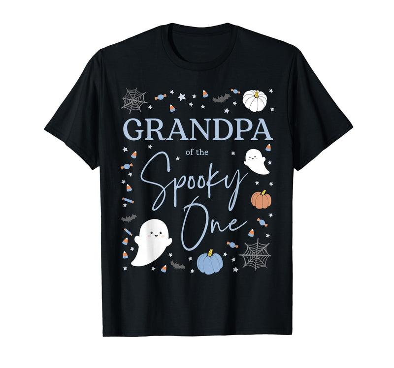 Spooky One Birthday Blue Boy 1st First Halloween Grandpa of the Spooky One First Birthday Boy 1st Halloween T-Shirt - Black