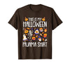 Halloween Shirts Costume Women Men Kids Pajama This is My Halloween Pajama Shirt Pumpkin Witch Skeleton T-Shirt - Brown
