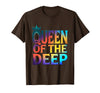 Mademark Queen of the Deep Shark Women Design T-Shirt - Brown
