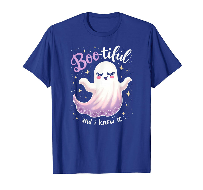 Mademark Ghost & Spirits - Ghost (99 Problems All) T-Shirt - Royal Blue-boo-tiful and I Know It