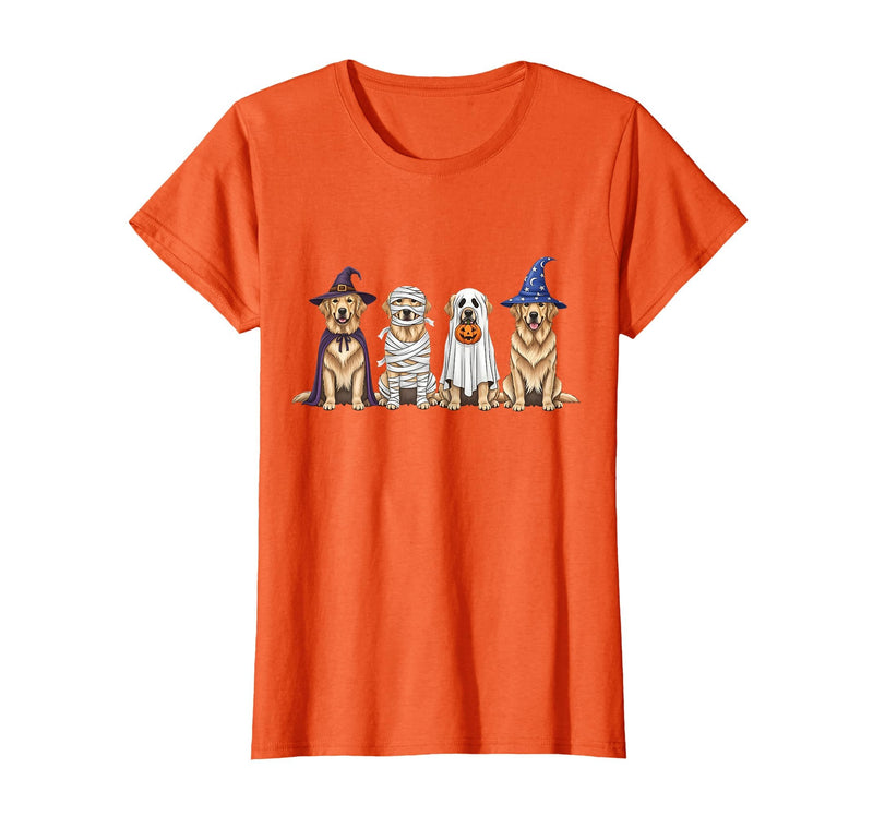 Spooky Golden Retriever Dogs Mummy Halloween Tee Golden Retriever Dog Witch Mummy Ghost Boo Costume Halloween T-Shirt -