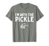 Funny Halloween Costume Holiday Party Gift I'm with The Pickle Funny Halloween Costume Matching Couples T-Shirt - Olive