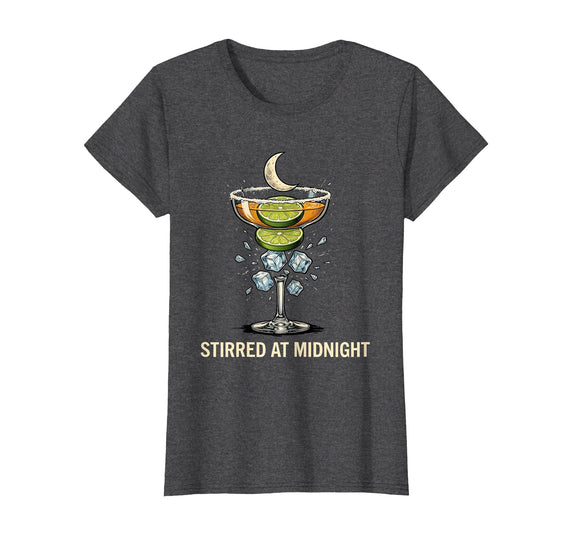 Mademark Stirred At Midnight Witch Halloween Cocktail Margarita Lover T-Shirt - Dark Heather Grey