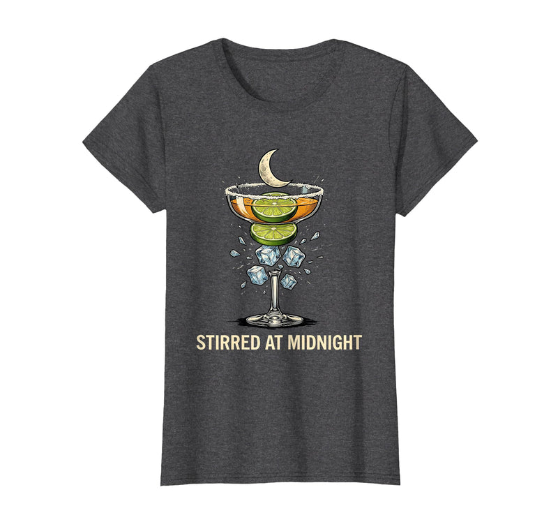Mademark Stirred At Midnight Witch Halloween Cocktail Margarita Lover T-Shirt - Dark Heather Grey