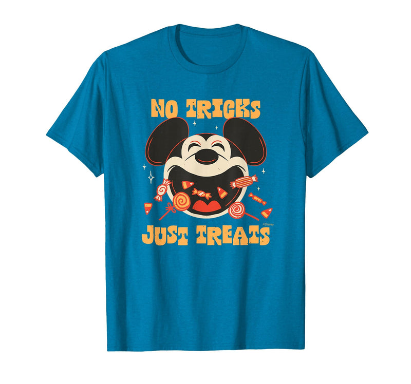 Disney Mickey Mouse Halloween Candy No Tricks Just Treats T-Shirt - Sapphire Blue