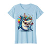 Mademark 5th Birthday Shark Party Sunglasses Grinning Cool T-Shirt - Baby Blue