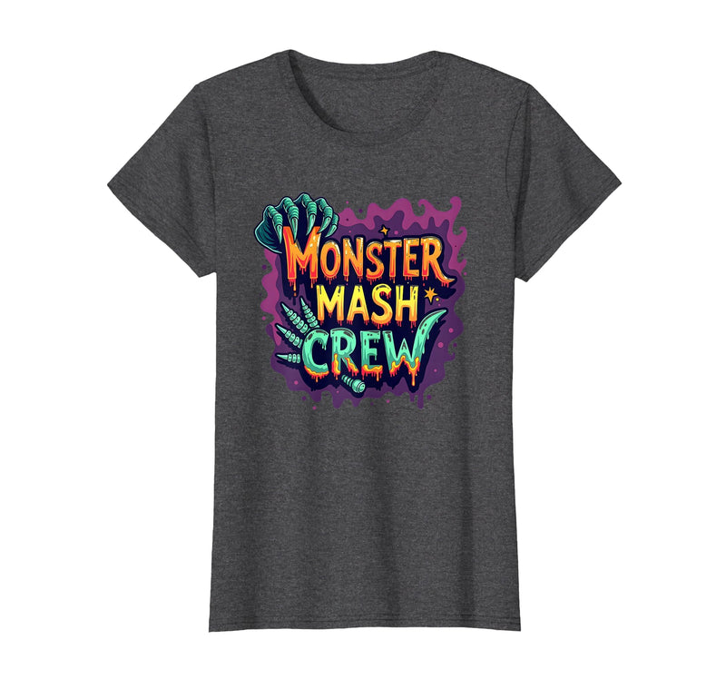 Mademark Halloween - Monsters & Creatures T-Shirt - Dark Heather Grey-monster Mash Crew