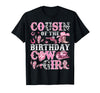 Birthday Girl CowGirl Family Matching Cousin of The Birthday Cow-Girl Rodeo Cow Girl Birthday T-Shirt - Black