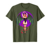 Classic Vintage Pin-Up Sexy Girl by YUX Sexy Succubus Monster Halloween Hand Heart Pin-Up Girl Devil T-Shirt - Olive Green
