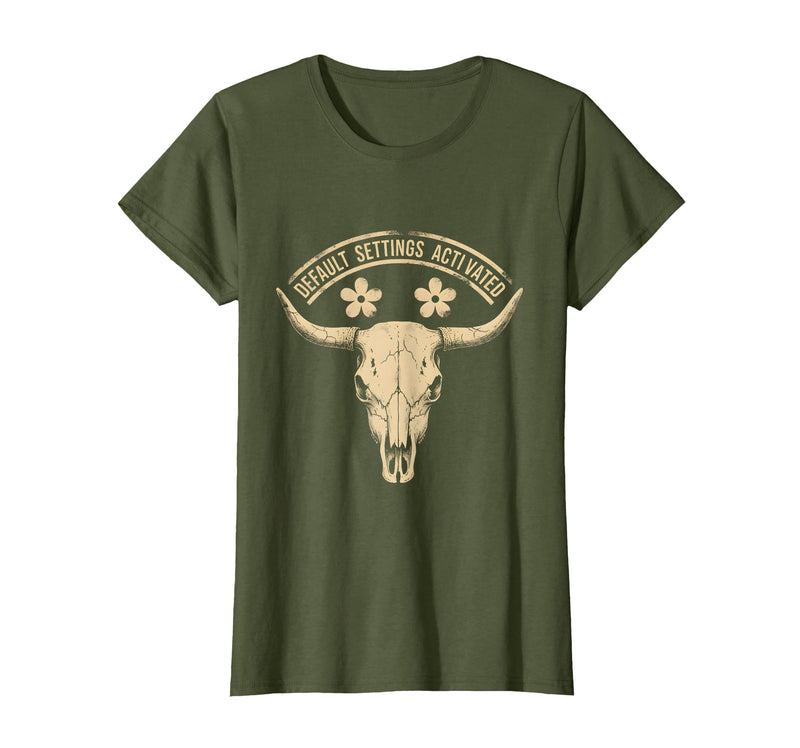 Mademark White Boy of the Year Default Settings Activated T-Shirt - Women - Olive Green