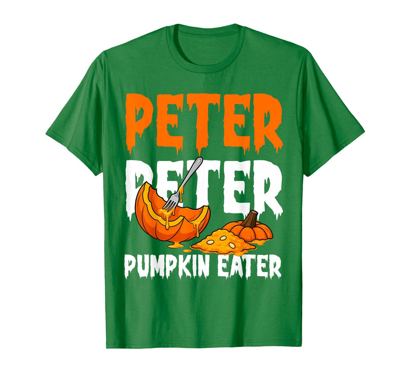 Halloween Matching Couple Shirts Women Men Funny Peter Pumpkin Eater Halloween Costume Men Boyfriend T-Shirt - Kelly Green