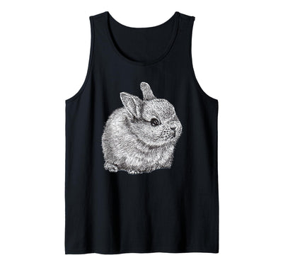 Sketched Rabbit Head Portrait Tank Top