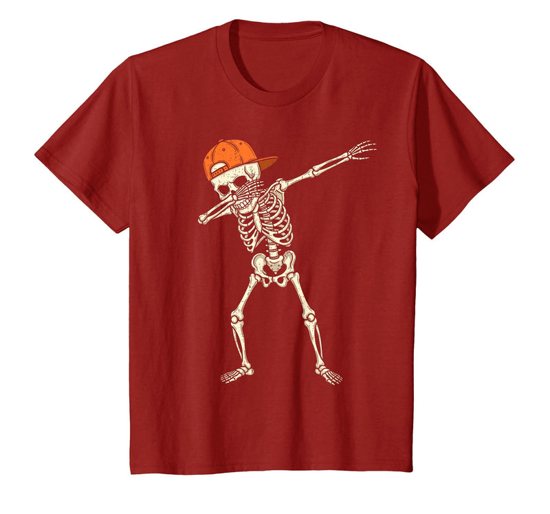 Funny Halloween Tees for Men Women Kids. Halloween Shirts Cool Teen Boys Skeleton Dab Mens Halloween T-Shirt - Cranberry Red