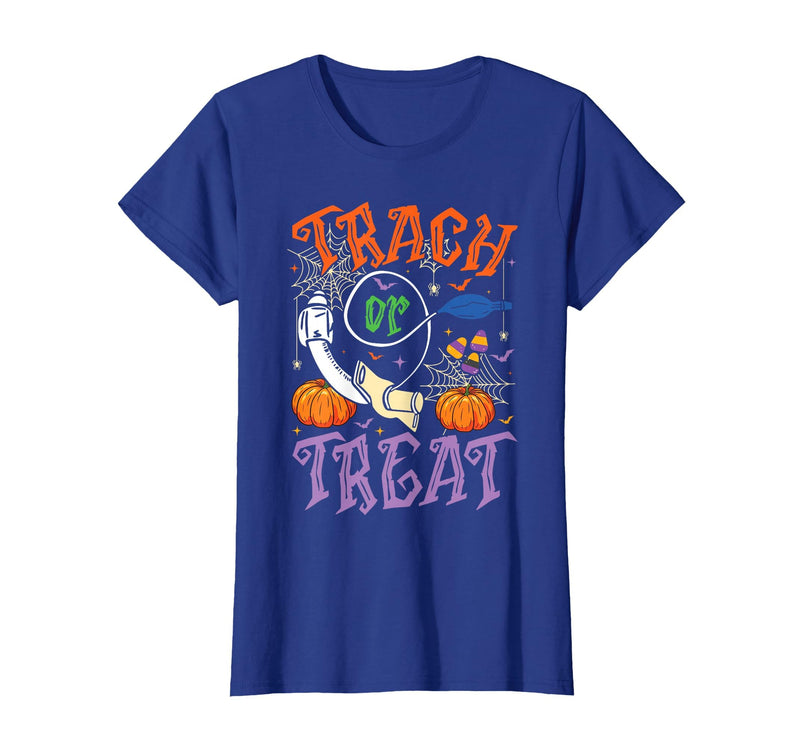 Trach or Treat ICU RN Halloween Nurse Tees Respiratory Therapist Trach or Treat ICU RN Halloween Nurse T-Shirt - Royal Blue
