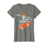 Funny Boys Kids Skeleton Skater Art Skateboarding Skeleton Riding Skateboard Halloween Skater T-Shirt - Olive Heather
