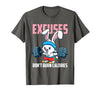 Excuses Don't Burn Calories Rabbit Fitness Gym Bunny T-Shirt in Asphalt Grey