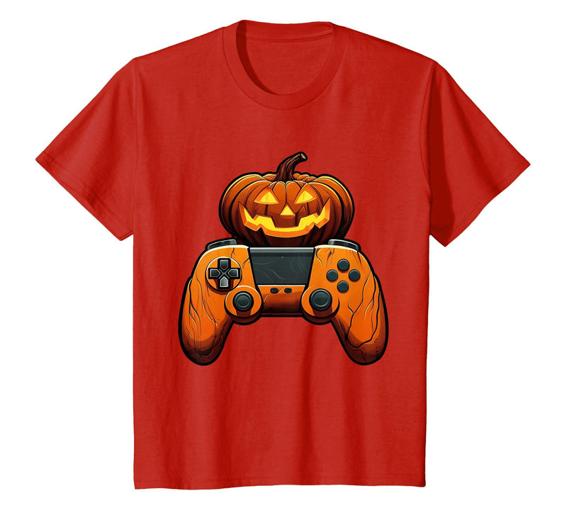 Spooky Halloween Gamers 2023 Halloween Skeleton Zombie Gaming Controllers Mummy Boys Kids T-Shirt - Red