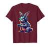Rabbit Gaming Animal Video Games Funny Rabbit T-Shirt in Burgundy