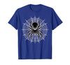 Halloween Shirts For Women Men Kids Boys Girls Halloween Spider with Web Vintage Costume Men Boys Kid Women T-Shirt - Royal