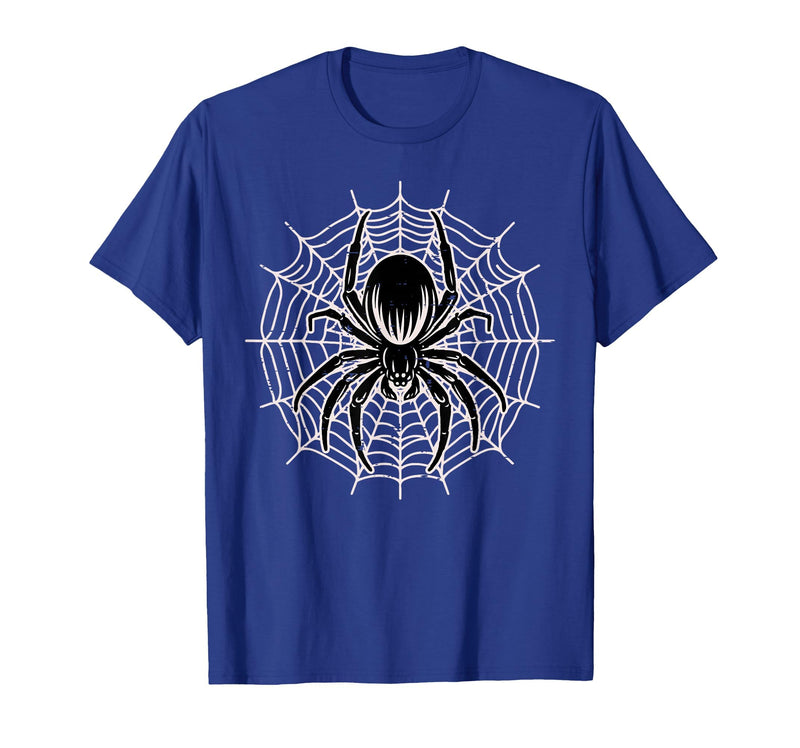 Halloween Shirts For Women Men Kids Boys Girls Halloween Spider with Web Vintage Costume Men Boys Kid Women T-Shirt - Royal