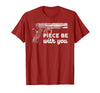 Gun Lover Cool Man Tee Piece Be with You 2nd Amendment Gun Lover Cool Man T-Shirt - Cranberry Red