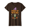Funny Halloween Tees for Men Women Kids. Drink Up Witches Purple Hat Funny Halloween Men Women T-Shirt - Brown