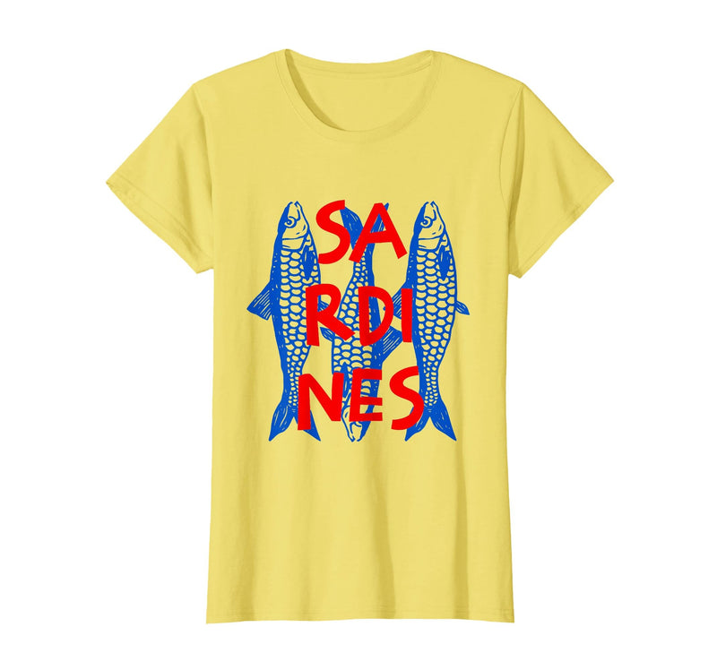 Vintage Sardine Tinned Fish Summer Tee Sardines Tinned Fish Retro Graphic for Men Women T-Shirt - Lemon Yellow
