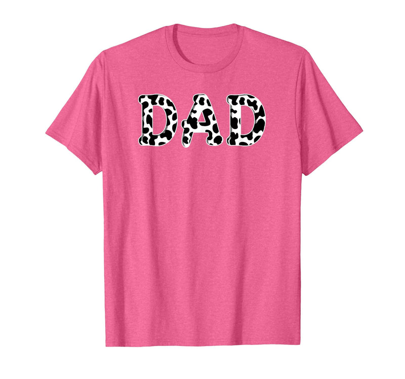 Cow Pattern Print Family Matching Birthday Apparel Cow Dad Birthday Family Matching Girl Boy Farm Birthday T-Shirt - Pink