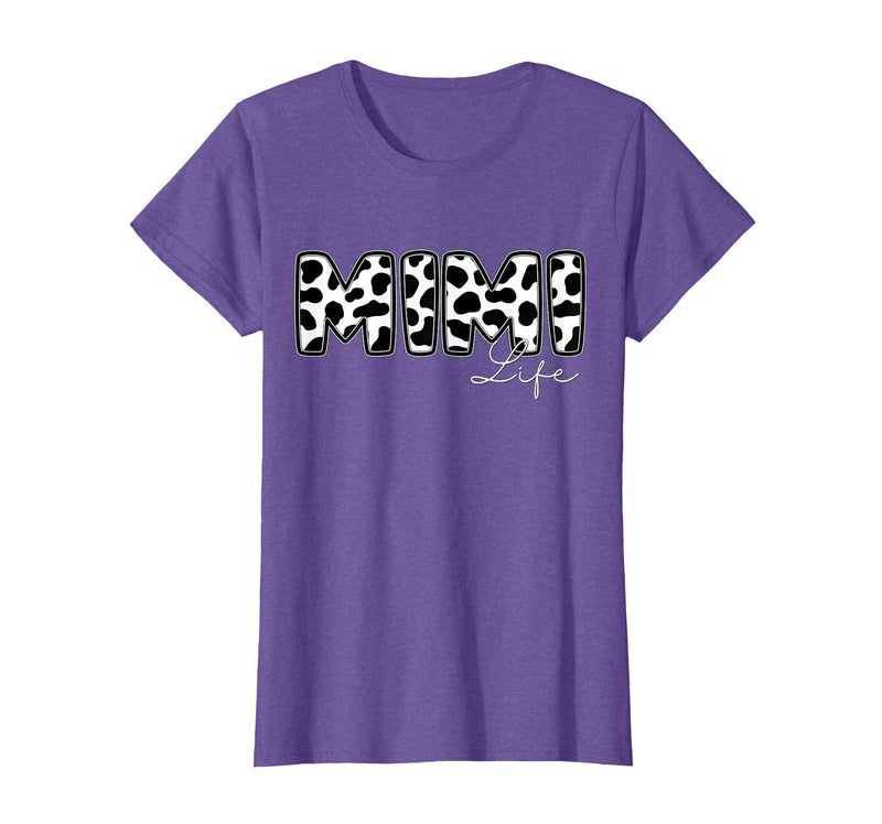 Cow Print Matching Family Apparel Mimi Life Cow Print Family Matching T-Shirt - Purple Heather