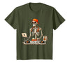 Funny Skeleton DJ Halloween Men Outfit Skeleton DJ Halloween Costume Turntable Music Funny Men Boys T-Shirt - Olive Green