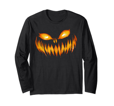 Halloween Costumes MV&SG Jack O Lantern Scary Carved Pumpkin Face Halloween Costume Long Sleeve T-Shirt