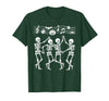 Dancing Skeletons Halloween Party Music Shirts Spooky Skeletons Symphony Halloween Dance Music Men Women T-Shirt - Dark Green