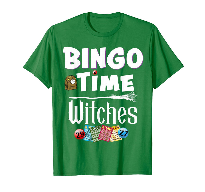 Bingo Time Witches Halloween Bingo Player Novelty Halloween Bingo Time Witches Funny Women Bingo Player T-Shirt - Kelly Green