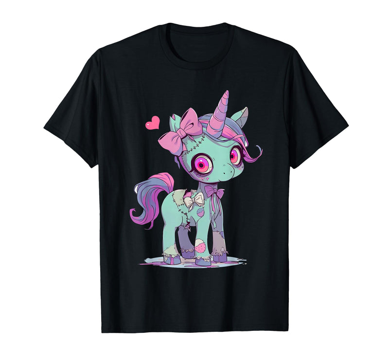 Kawaii Pastel Goth Creepy Cute Witchy Halloween Ts Kawaii Pastel Goth Creepy Cute Witchy Zombie Unicorn T-Shirt - Black