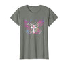 Butterfly Prayer Graphic Jesus Christian Cross Butterfly Prayer Jesus Christian Cross Floral Pattern T-Shirt - Olive Heather