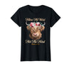 Christian Western Highland Cow Lovers Tees Follow The Word Not The Herd Christian Western Highland Cow T-Shirt - Black