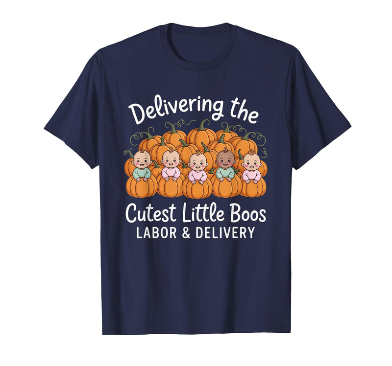 Spooky Nurse Halloween Labor and Delivery Gift Tee Delivering The Cutest Boos Labor & Delivery Halloween Nurse T-Shirt -