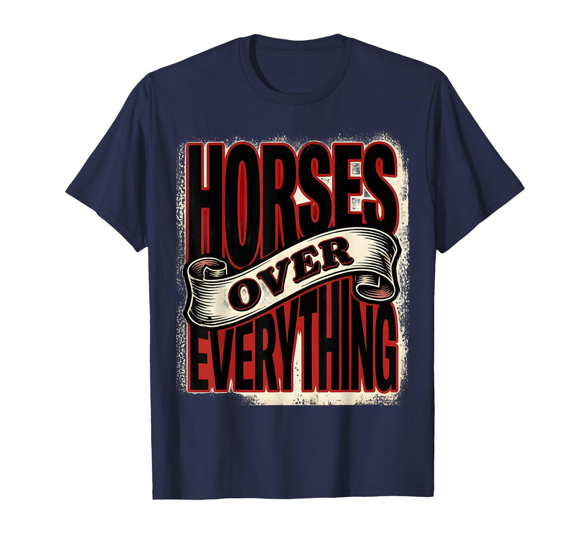 Mademark Horses Over Everything Equestrian Design T-Shirt - Men - Navy Blue