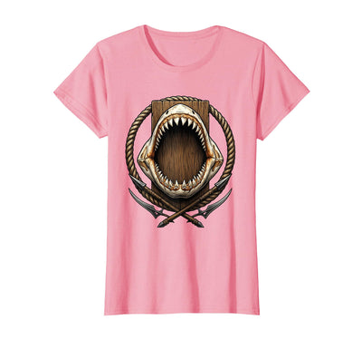 Shark Jaw Bones Mounted on Wooden Wall Art T-Shirt