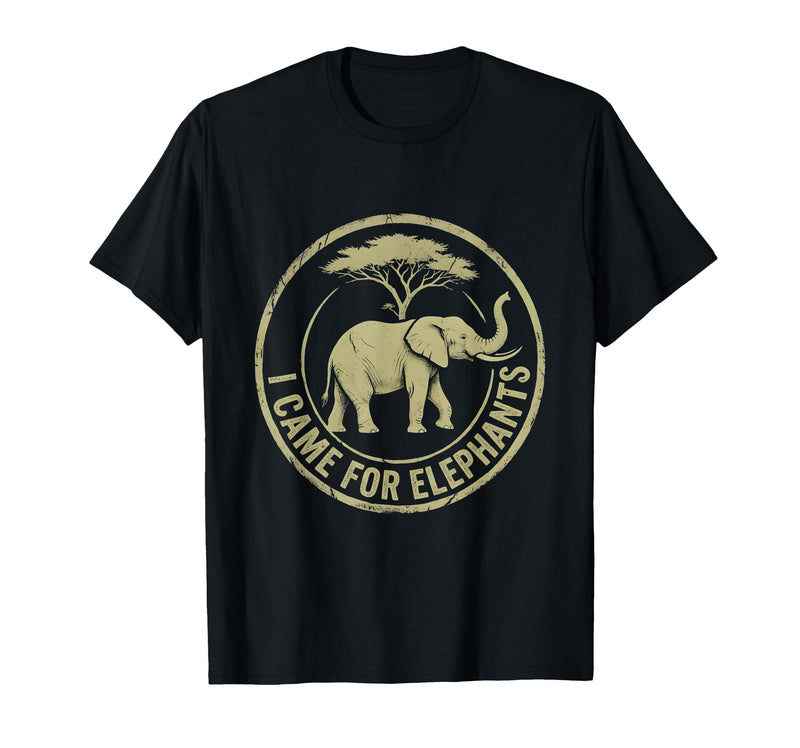 Mademark I Came For Elephants Safari Women Design T-Shirt - Men - Black