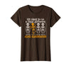Orange Ribbon ADHD Awareness clothing Halloween Skeleton ADHD Awareness T-Shirt - Brown