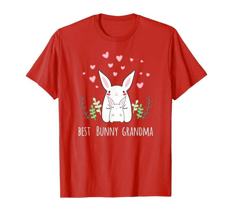Cute Bunny Grandma Rabbit Grandmother T-Shirt in Red
