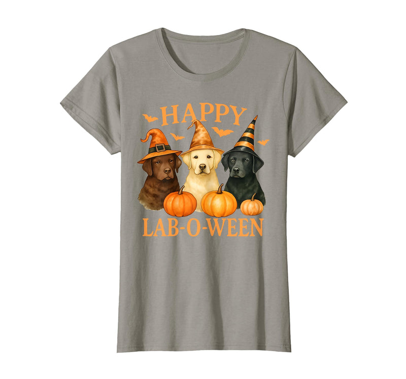 Art-Wear Happy Lab-O-Ween Labrador Halloween Dog Lover Design T-Shirt - Slate Grey
