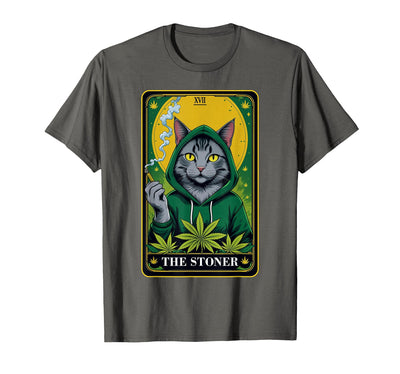 The Stoner Tarot Card Cat Cannabis Marijuana Shirt The Stoner Tarot Card Cannabis 420 Gift Cats and Weed T-Shirt