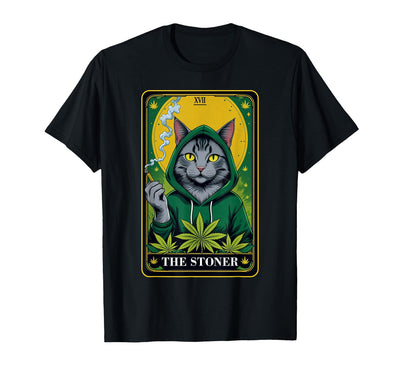 The Stoner Tarot Card Cat Cannabis Marijuana Shirt The Stoner Tarot Card Cannabis 420 Gift Cats and Weed T-Shirt