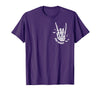 Funny Skeleton Halloween Vintage Stay Spooky Hand Skeleton Happy Halloween Pocket T-Shirt - Purple