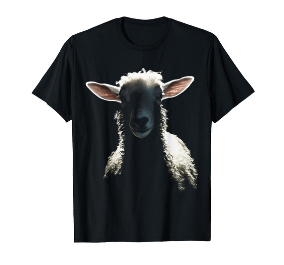 @n!mal Sheep Portrait Animal Motif Illustration Sheep T-Shirt - As Pictured